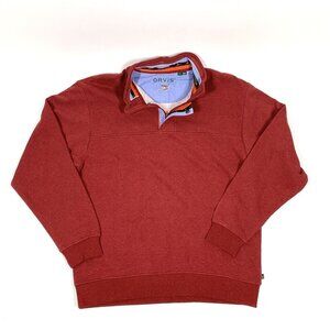 Orvis Sweater Men’s Large Quarter Zip Red, Cotton